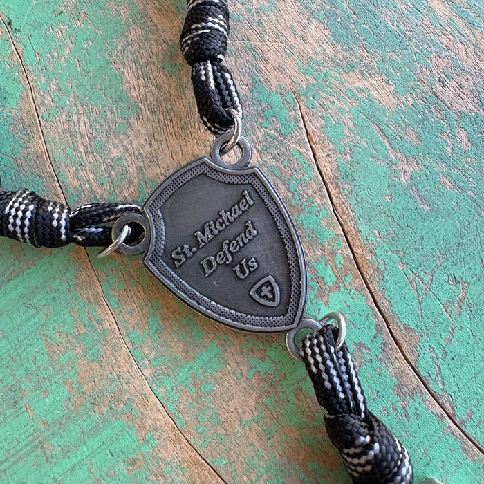 St Michael Pardon Cross Paracord Rosary