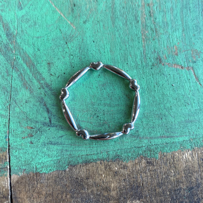 Stainless Steel Band of Hearts Rings