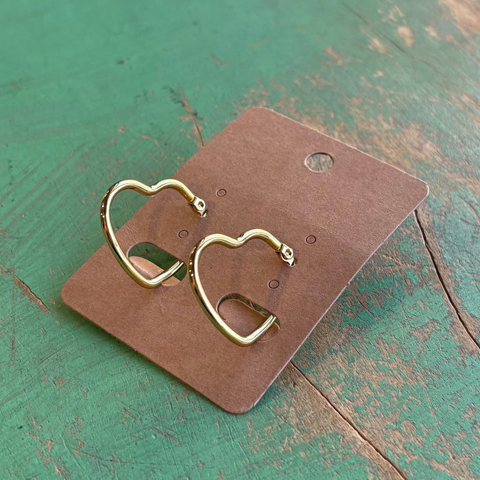 Stainless Steel Heart Hoop Earrings