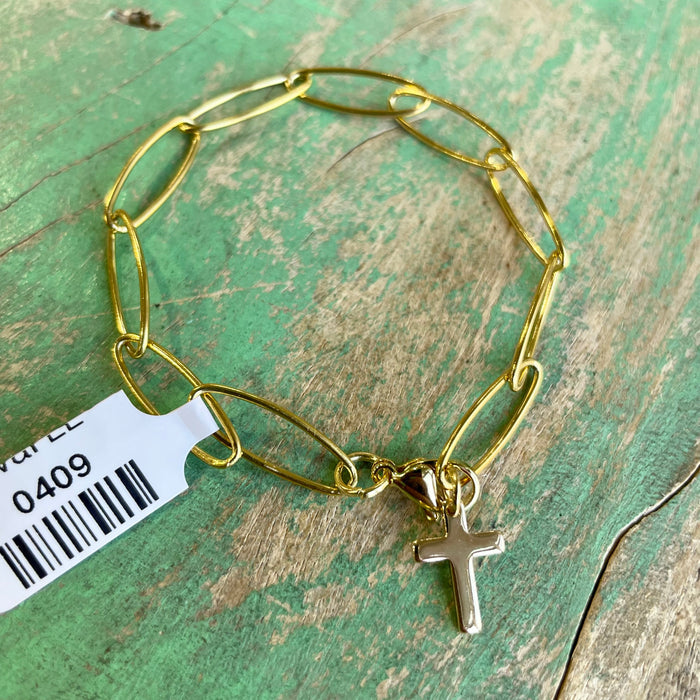 Stainless Steel Oval Link Layering Necklace and Bracelet