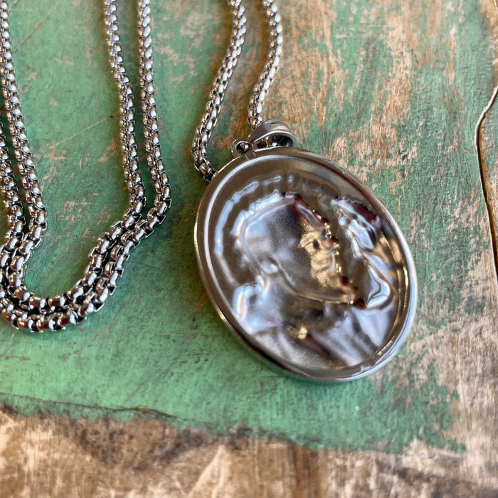 Stainless Steel Padre Pio Chain Necklace