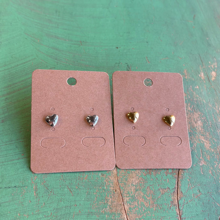 Stainless Steel Tiny Puffy Heart Earrings