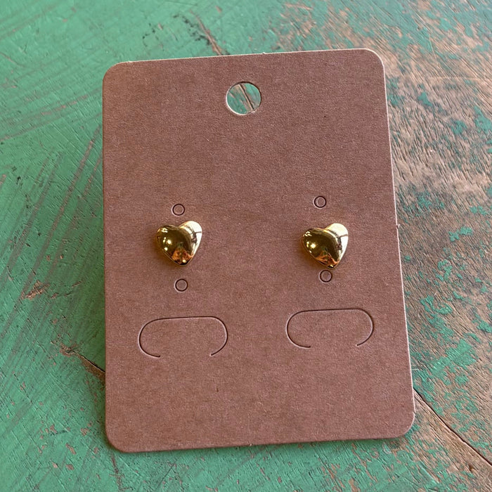 Stainless Steel Tiny Puffy Heart Earrings