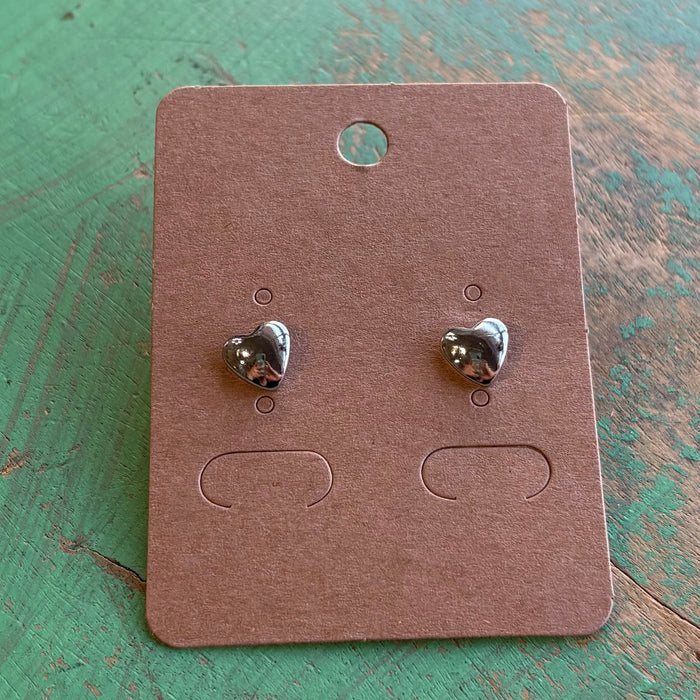 Stainless Steel Tiny Puffy Heart Earrings
