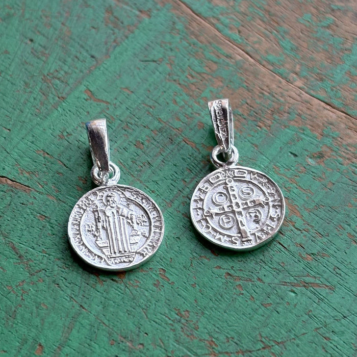 Sterling Silver 1/2" St Benedict Medallion
