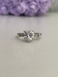 Sterling Silver 925 2CT Heart Shaped Ring With the Finest 5A CZ Diamonds