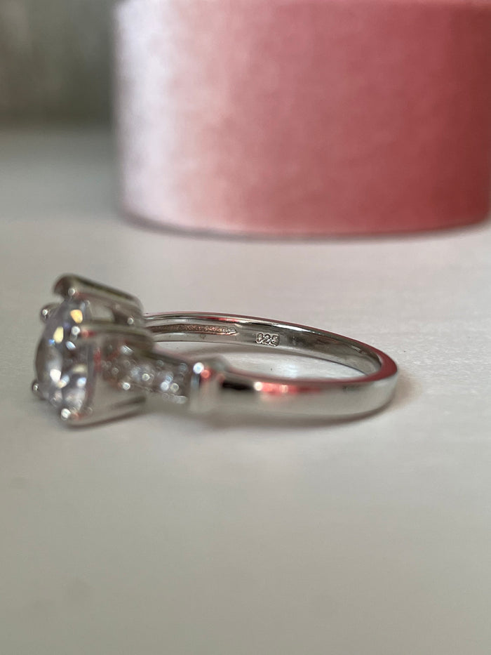 Sterling Silver 925 2CT Heart Shaped Ring With the Finest 5A CZ Diamonds