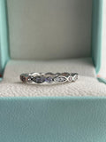 Sterling Silver 925 2mm Art Deco Full Eternity Band