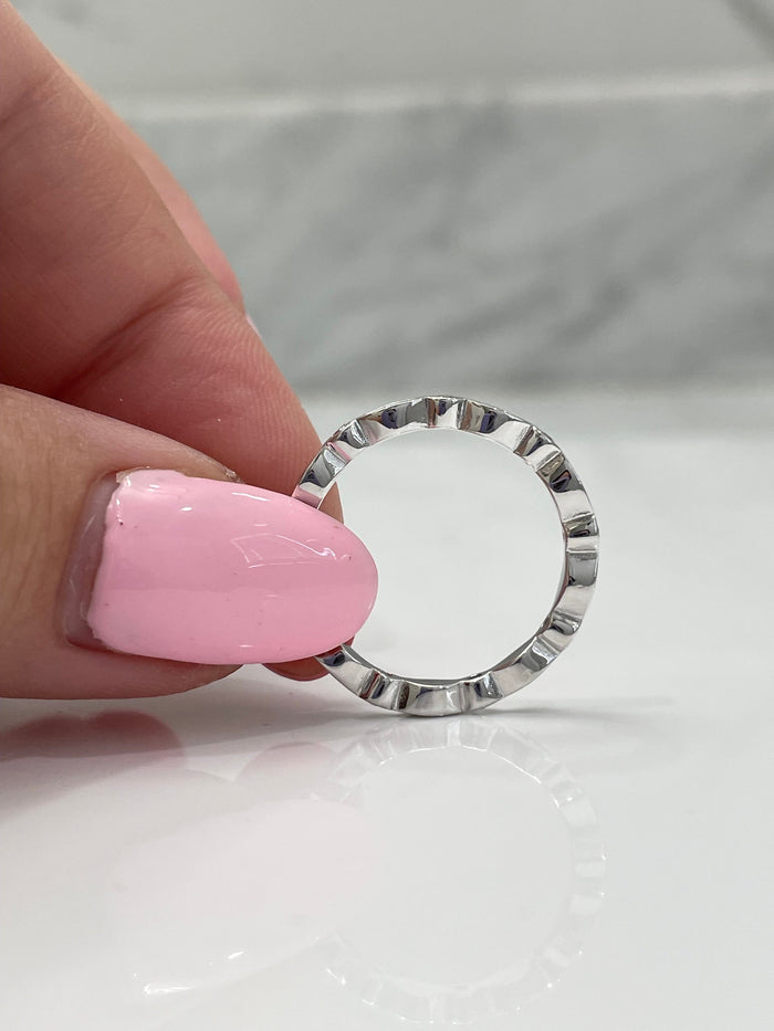Sterling Silver 925 2mm Art Deco Full Eternity Band