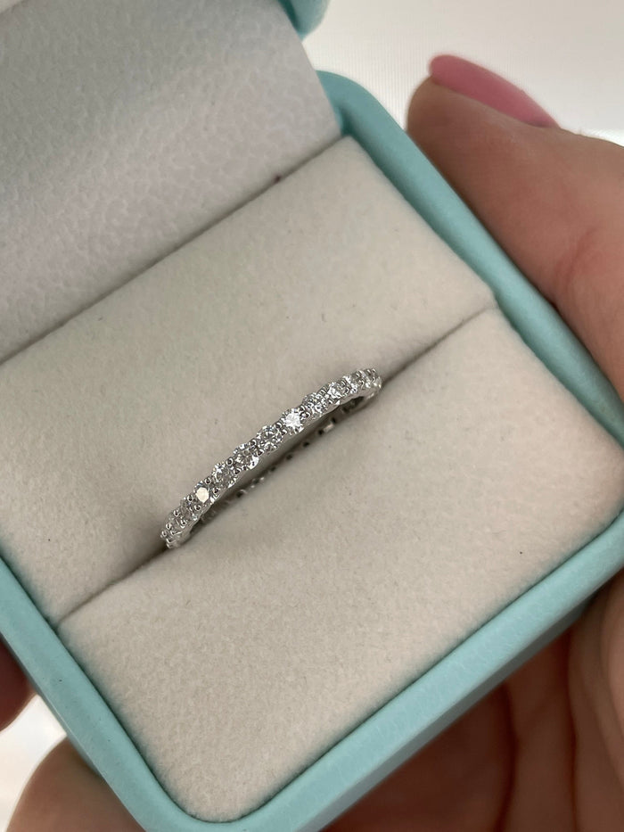 Sterling Silver 925 Bridal Set with 3CT Cushion Cut Solitare and eternity band, engagement ring