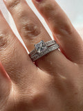 Sterling Silver 925 Bridal Set with simulated diamonds, Princess cut