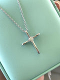Sterling silver 925 cross necklace with moissanite, moissanite cross, gift for her