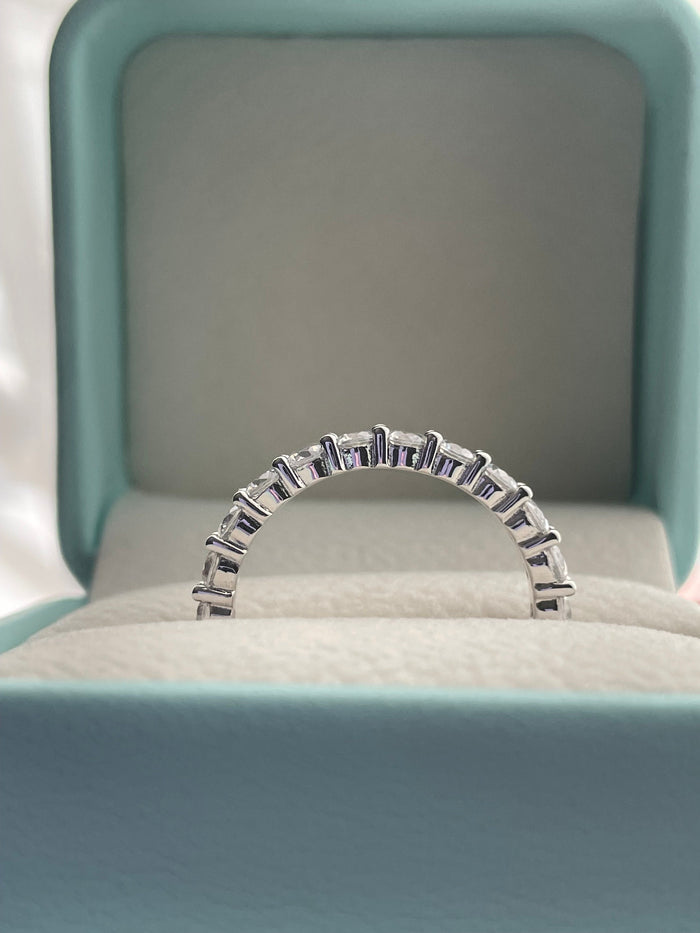 Sterling Silver 925 Full Eternity Band With Simulated Diamonds