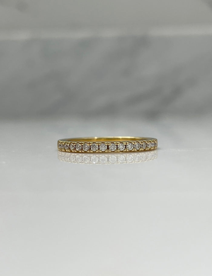 Sterling Silver 925 Half Eternity Band with round brilliant cut Moissanites