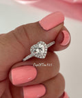 Sterling Silver 925 Heart Shaped Ring With The Finest Simulated Diamonds