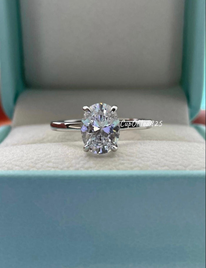 Sterling Silver 925 moissanite engagement ring set
