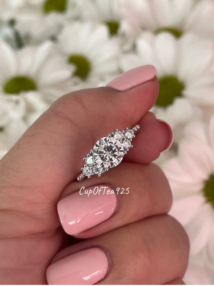 Sterling Silver 925 ring with 5A CZ Diamonds, Engagement Ring, Promise Ring