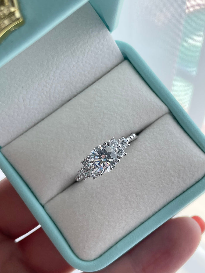 Sterling Silver 925 ring with 5A CZ Diamonds, Engagement Ring, Promise Ring