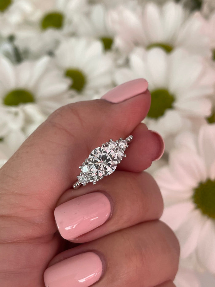 Sterling Silver 925 ring with 5A CZ Diamonds, Engagement Ring, Promise Ring