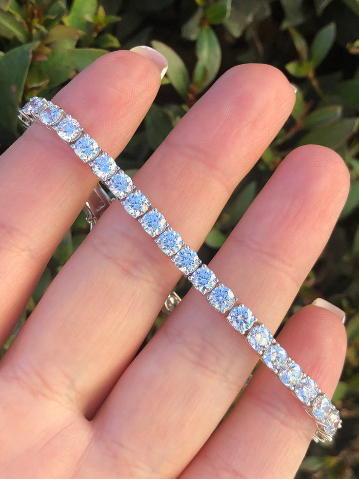 Sterling Silver 925 Tennis Bracelet with The Finest 5A CZ Diamonds