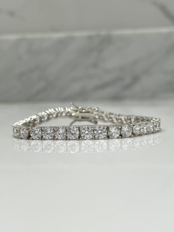 Sterling Silver 925 Tennis Bracelet with The Finest 5A CZ Diamonds