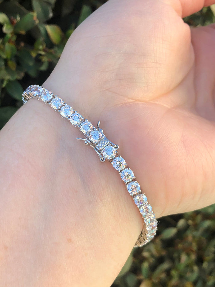 Sterling Silver 925 Tennis Bracelet with The Finest 5A CZ Diamonds