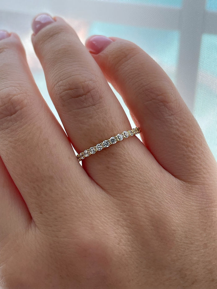 Sterling Silver 925, Yellow gold vermeil Bridal Set with 2.5 Elongated Simulated Diamond Cushion Cut engagement ring and half eternity band.