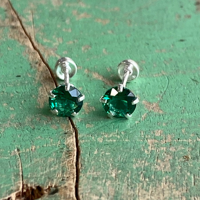 Sterling Silver Birthstone Studs