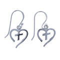 Sterling Silver Cross My Heart Earrings