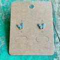 Sterling Silver CZ Butterfly Earrings