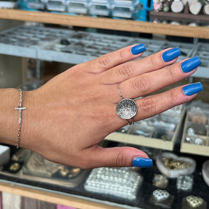 Sterling Silver Medium St Benedict Ring