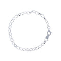 Sterling Silver Oval Rolo Charm Bracelet
