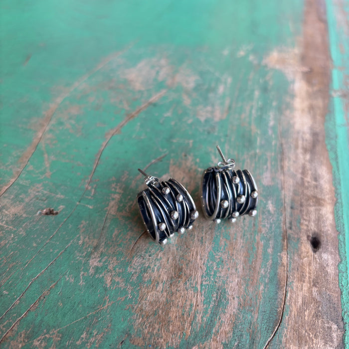 Sterling Silver Sacred Heart Cuff or Earrings