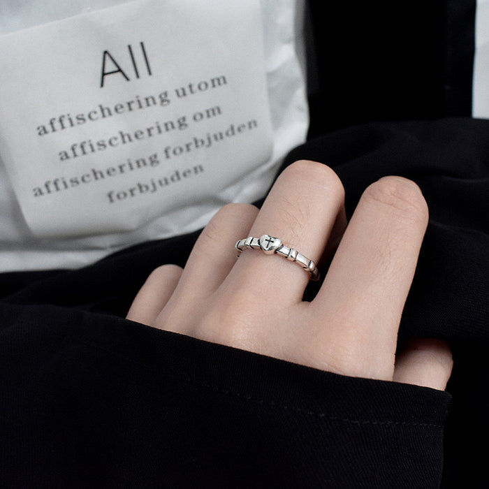 Sterling Silver Stations Adjustable Ring