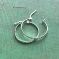 Sterling Silver Wheat Textured Hoop Earrings