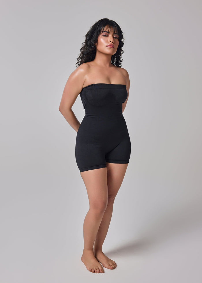 strapless bodysuit shapewear black color