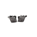 Stud Shape - 925 Silver Diamond Oxidized Earrings - K Jewelry Accessories