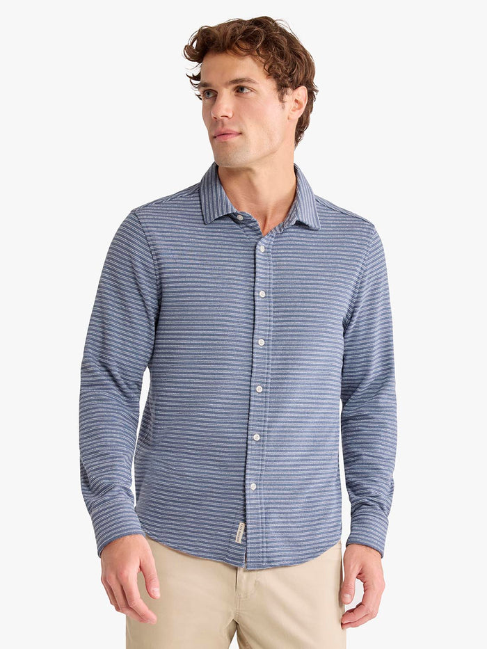 Sundown Terry Button Up | Maritime Stripe