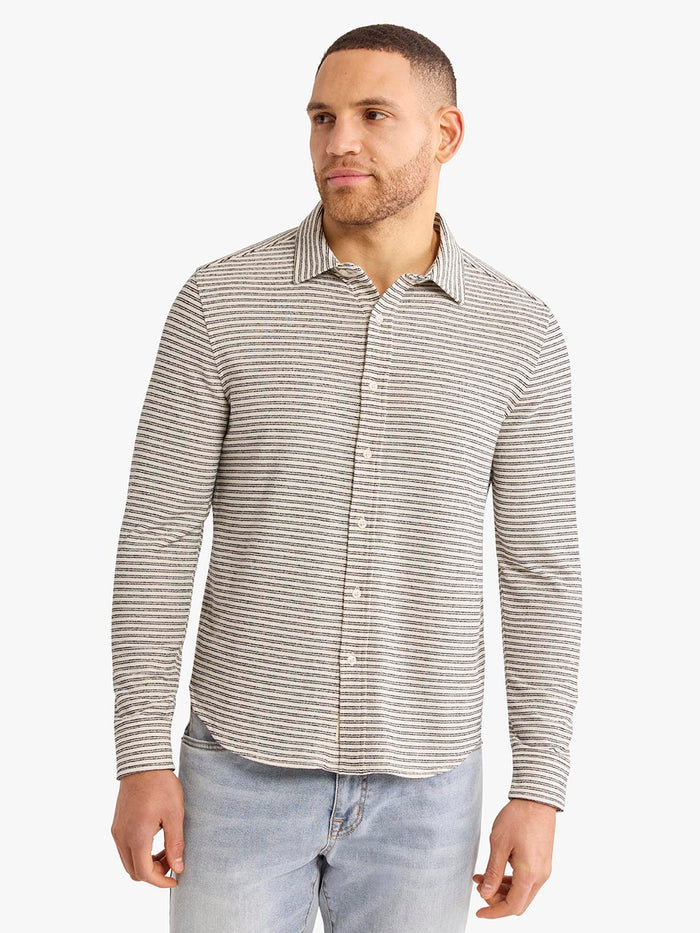 Sundown Terry Button Up | Nautical Stripe
