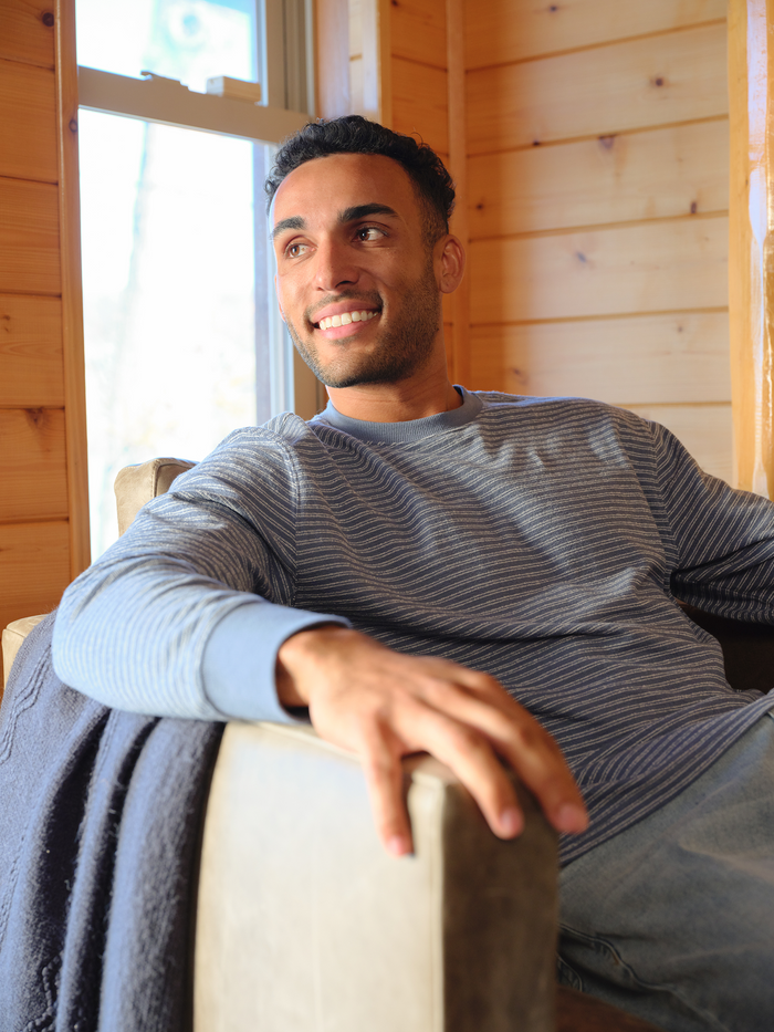 Sundown Terry Crewneck | Maritime Stripe