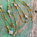 Sweet Sideways Cross Pearl Necklace