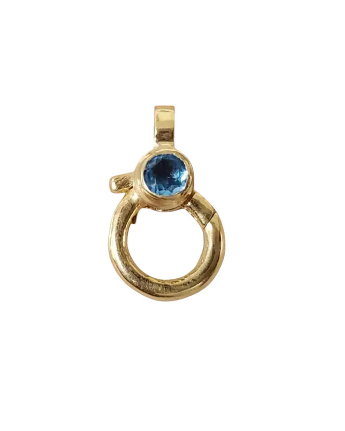 Swiss Blue Topaz Gold Vermeil Lobster Clasp: Handmade Sterling Silver Connector