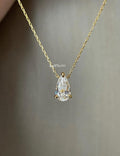 Teardrop CZ Diamond Necklace 18K Gold Sterling Silver 925 pear shaped pendant