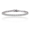 Silver tennis bracelet with clear cubic zirconia stones and secure clasp