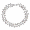 Silver tennis bracelet with marquise-cut cubic zirconia tennis-style stones