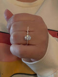 The Olivia. Sterling Silver 925, 10K, 14K, 18K Gold 2CT Oval Cut Engagement Ring with the finest crispy clear Moissanite