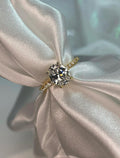 The Olivia. Yellow Gold Vermeil Engagement Ring with the finest 2CT oval cut simulated diamond