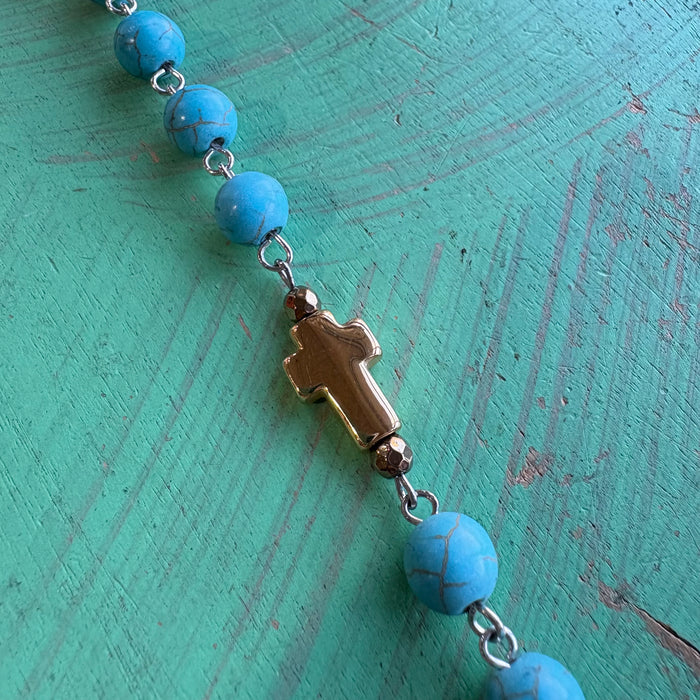 Tranquil Turquoise Cross Necklace