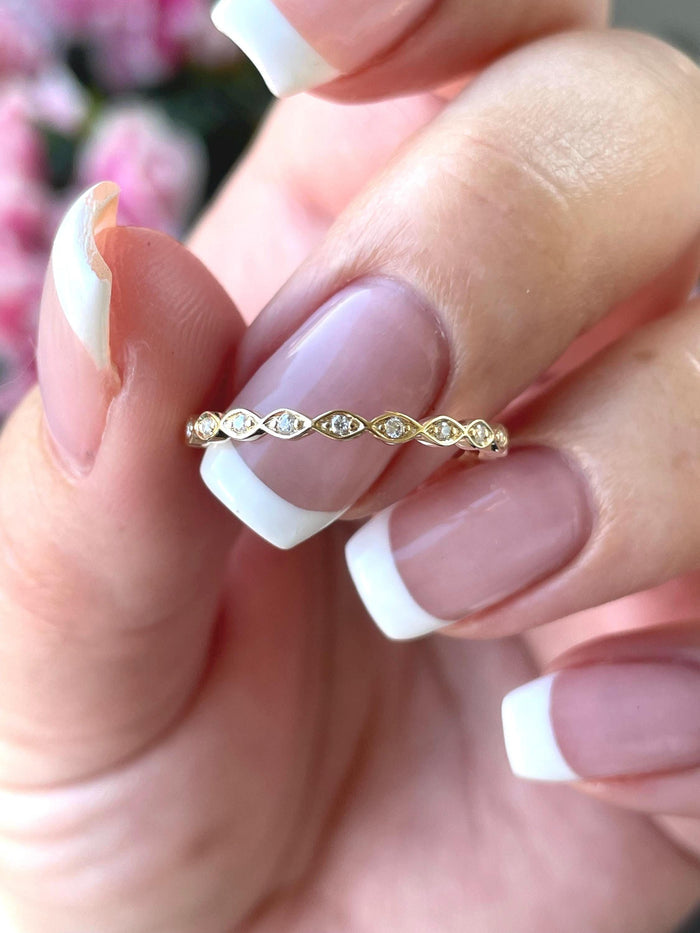 VVS D Moissanite Full Eternity Band: 10K, 14K Gold or Sterling Silver