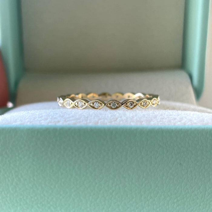 VVS D Moissanite Full Eternity Band: 10K, 14K Gold or Sterling Silver